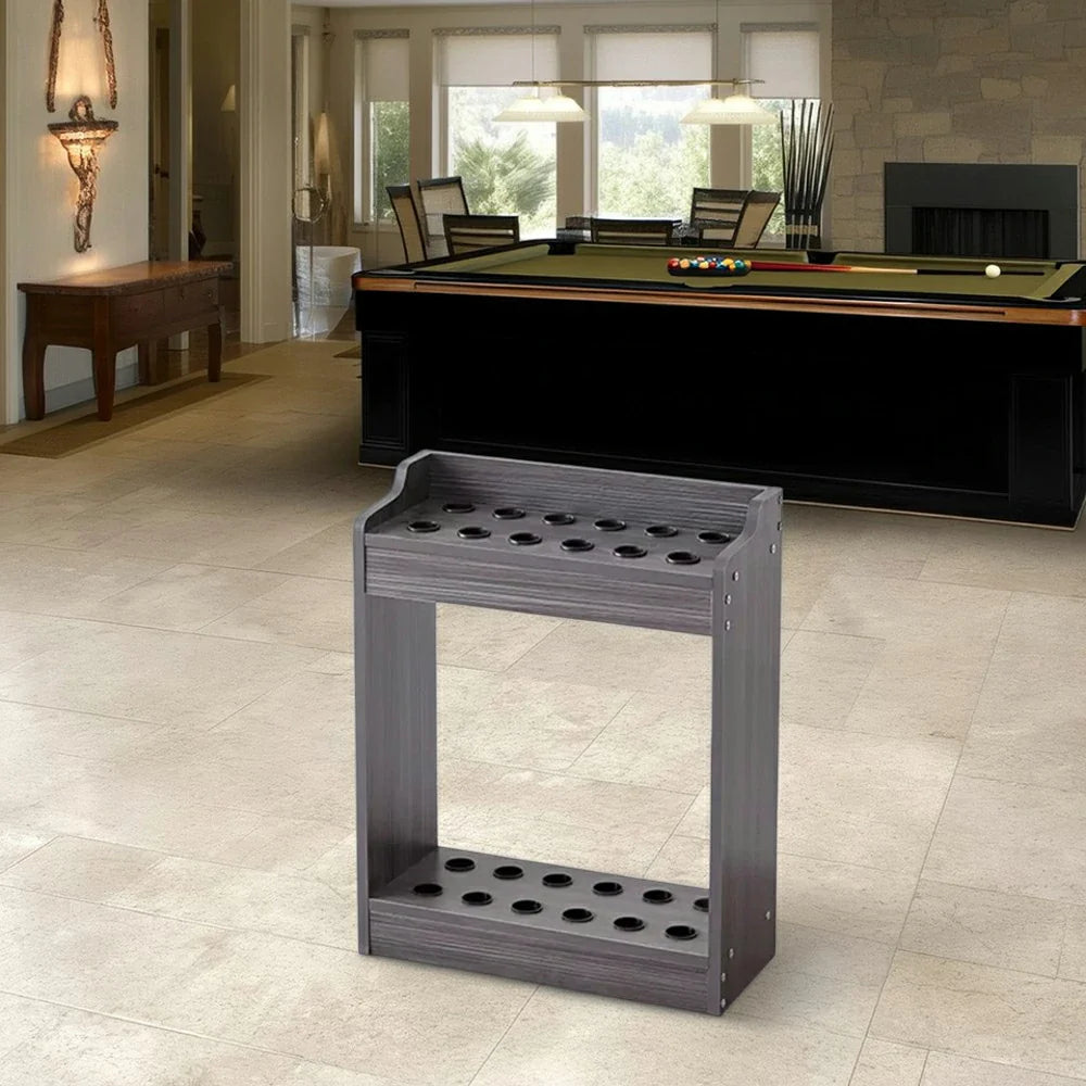 ARIX 12-Hole Wooden Cue Rack Wall-Mounted Durable Lacquered Finish Space-Saving Design for Billiard Sticks