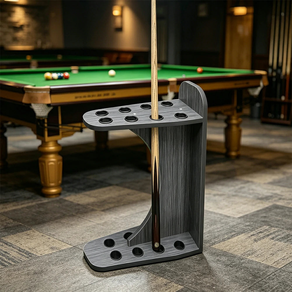 ARIX 8-Hole Wooden Cue Rack Wall-Mounted Durable Lacquered Finish Space-Saving Design for Billiard Sticks