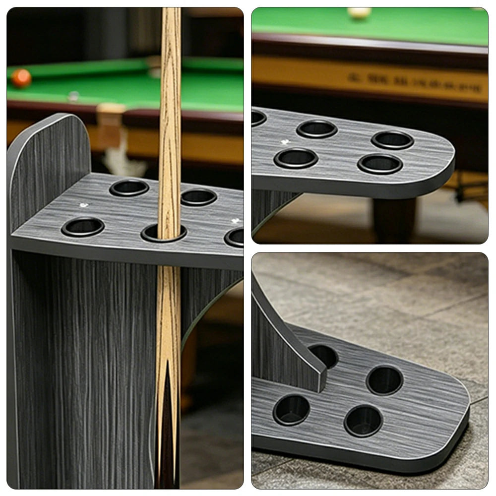 ARIX 8-Hole Wooden Cue Rack Wall-Mounted Durable Lacquered Finish Space-Saving Design for Billiard Sticks