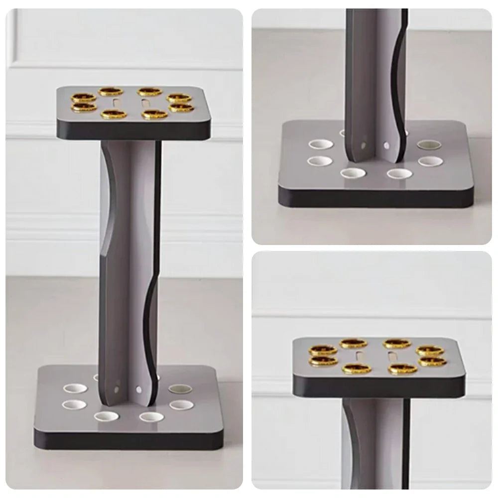 ARIX 8-Hole Acrylic Cue Rack Wall-Mounted Stable Design with Non-Slip Base Smooth Protective Edges Grey