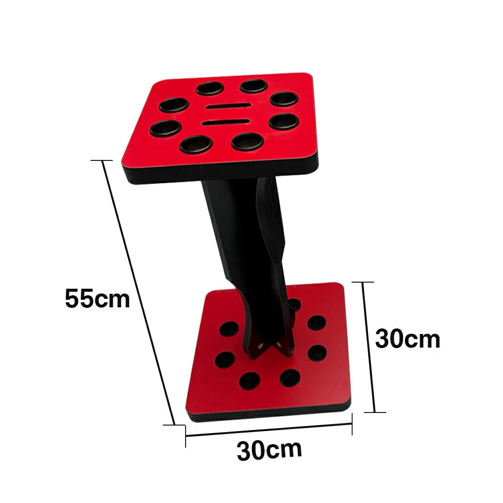ARIX 8-Hole Acrylic Cue Rack Wall-Mounted Stable Design with Non-Slip Base Smooth Protective Edges Red