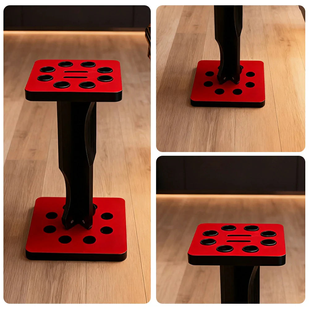 ARIX 8-Hole Acrylic Cue Rack Wall-Mounted Stable Design with Non-Slip Base Smooth Protective Edges Red