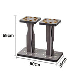ARIX 16-Hole Acrylic Cue Rack Wall-Mounted Stable Design with Non-Slip Base Smooth Protective Edges Grey