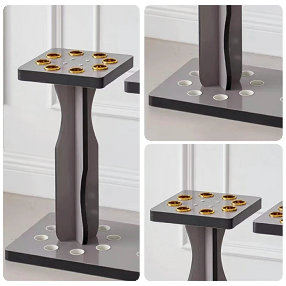 ARIX 16-Hole Acrylic Cue Rack Wall-Mounted Stable Design with Non-Slip Base Smooth Protective Edges Grey