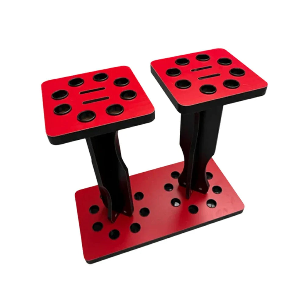 ARIX 16-Hole Acrylic Cue Rack Wall-Mounted Stable Design with Non-Slip Base Smooth Protective Edges Red