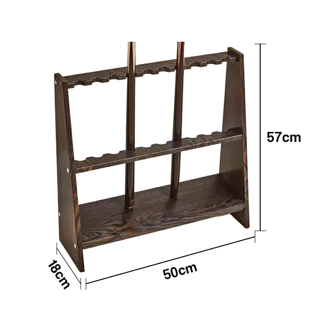 ARIX 10-Hole Acrylic Cue Rack Wall-Mounted Stable Design with Non-Slip Base Smooth Protective Edges Coffee