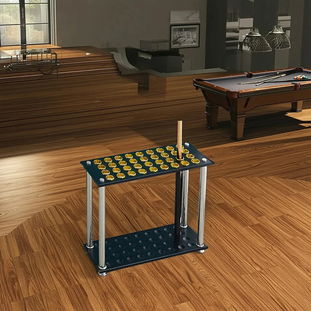 ARIX 36-Hole Acrylic Cue Rack Floor-Standing Stable Design with Non-Slip Base Smooth Protective Edges Black