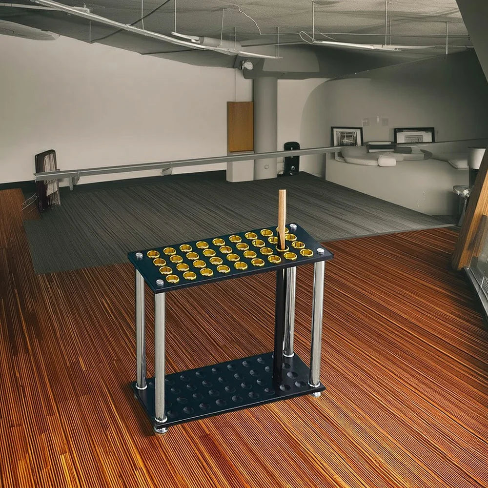ARIX 36-Hole Acrylic Cue Rack Floor-Standing Stable Design with Non-Slip Base Smooth Protective Edges Black