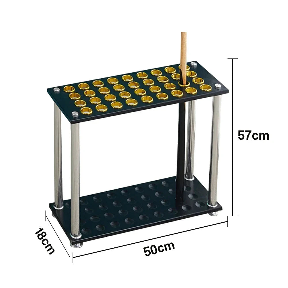 ARIX 36-Hole Acrylic Cue Rack Floor-Standing Stable Design with Non-Slip Base Smooth Protective Edges Black