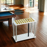 ARIX 36-Hole Acrylic Cue Rack Floor-Standing Stable Design with Non-Slip Base Smooth Protective Edges White