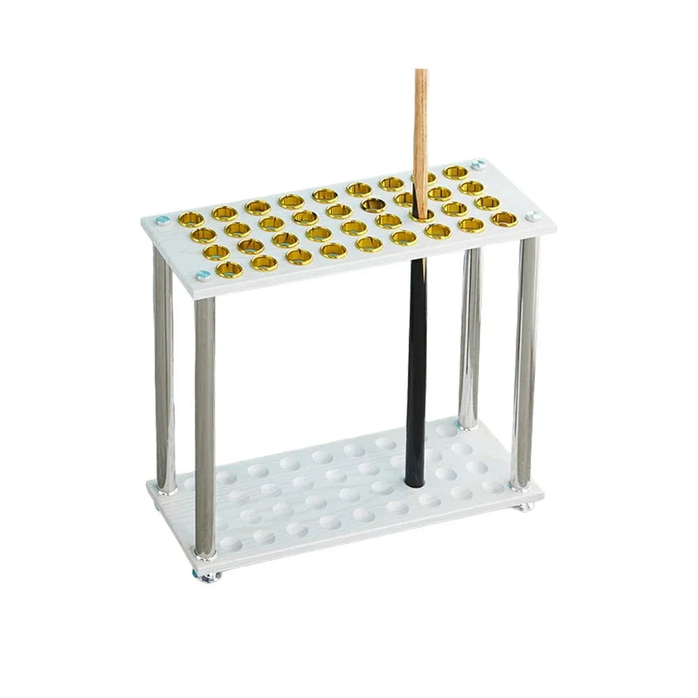 ARIX 36-Hole Acrylic Cue Rack Floor-Standing Stable Design with Non-Slip Base Smooth Protective Edges White
