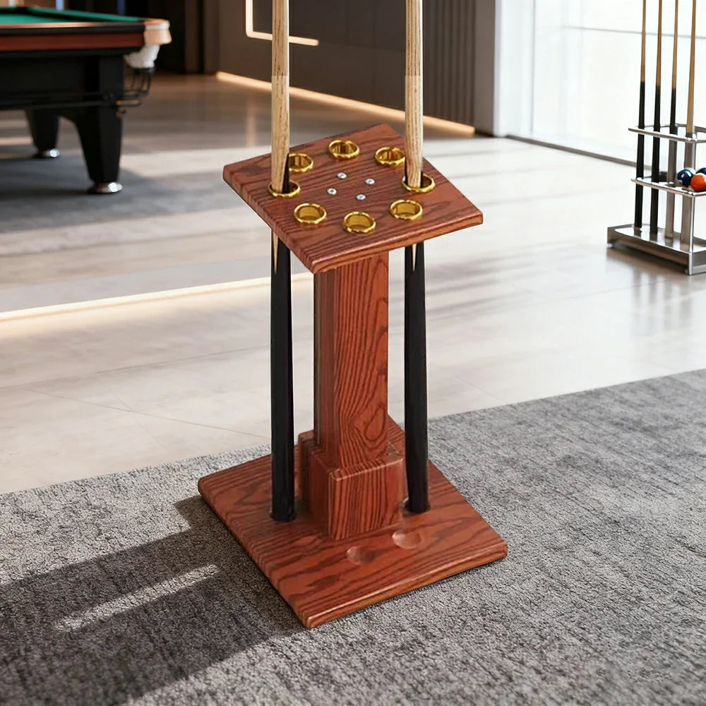 ARIX 8-Hole Acrylic Cue Rack Free-Standing Stable Design with Non-Slip Base Smooth Protective Edges Walnut