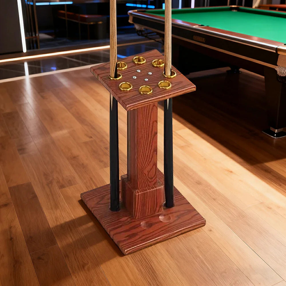 ARIX 8-Hole Acrylic Cue Rack Free-Standing Stable Design with Non-Slip Base Smooth Protective Edges Walnut