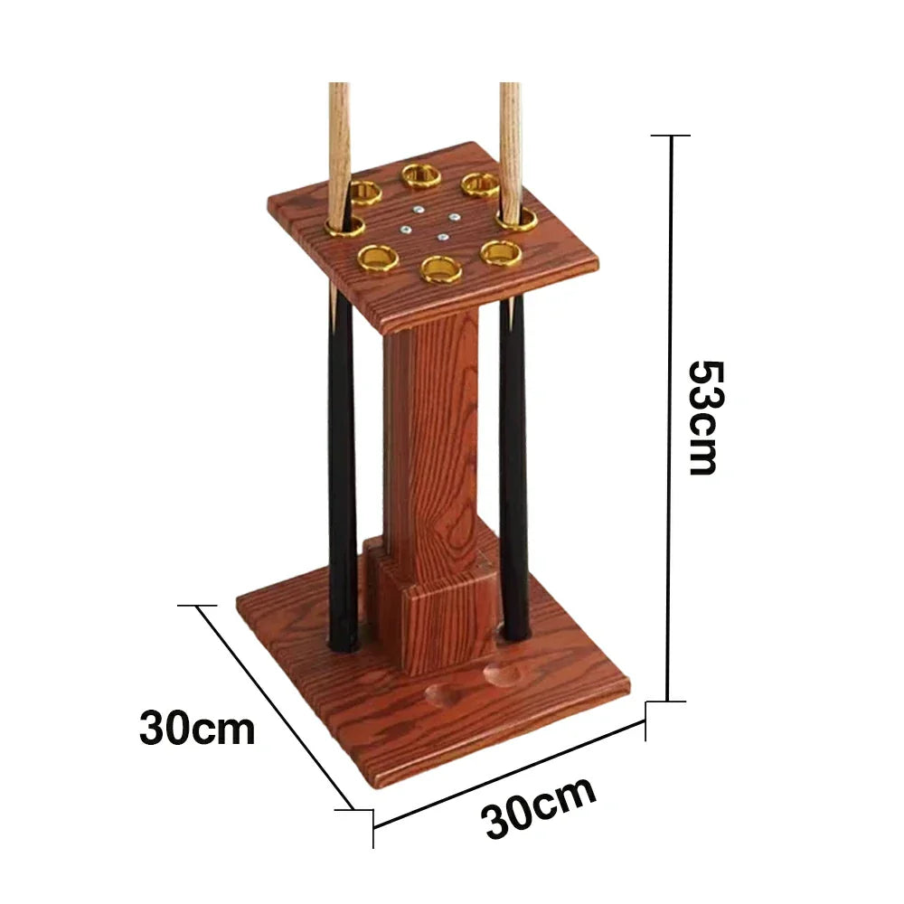 ARIX 8-Hole Acrylic Cue Rack Free-Standing Stable Design with Non-Slip Base Smooth Protective Edges Walnut