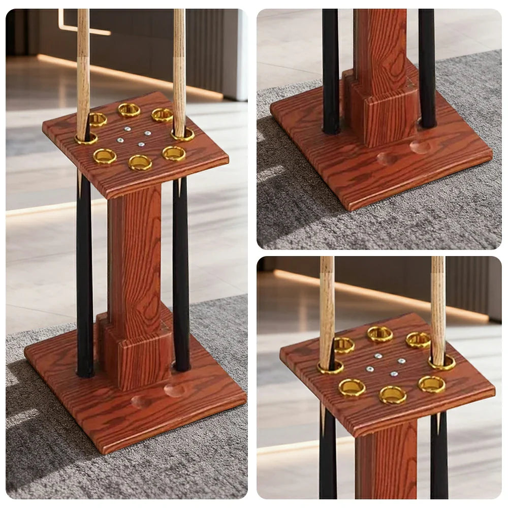 ARIX 8-Hole Acrylic Cue Rack Free-Standing Stable Design with Non-Slip Base Smooth Protective Edges Walnut