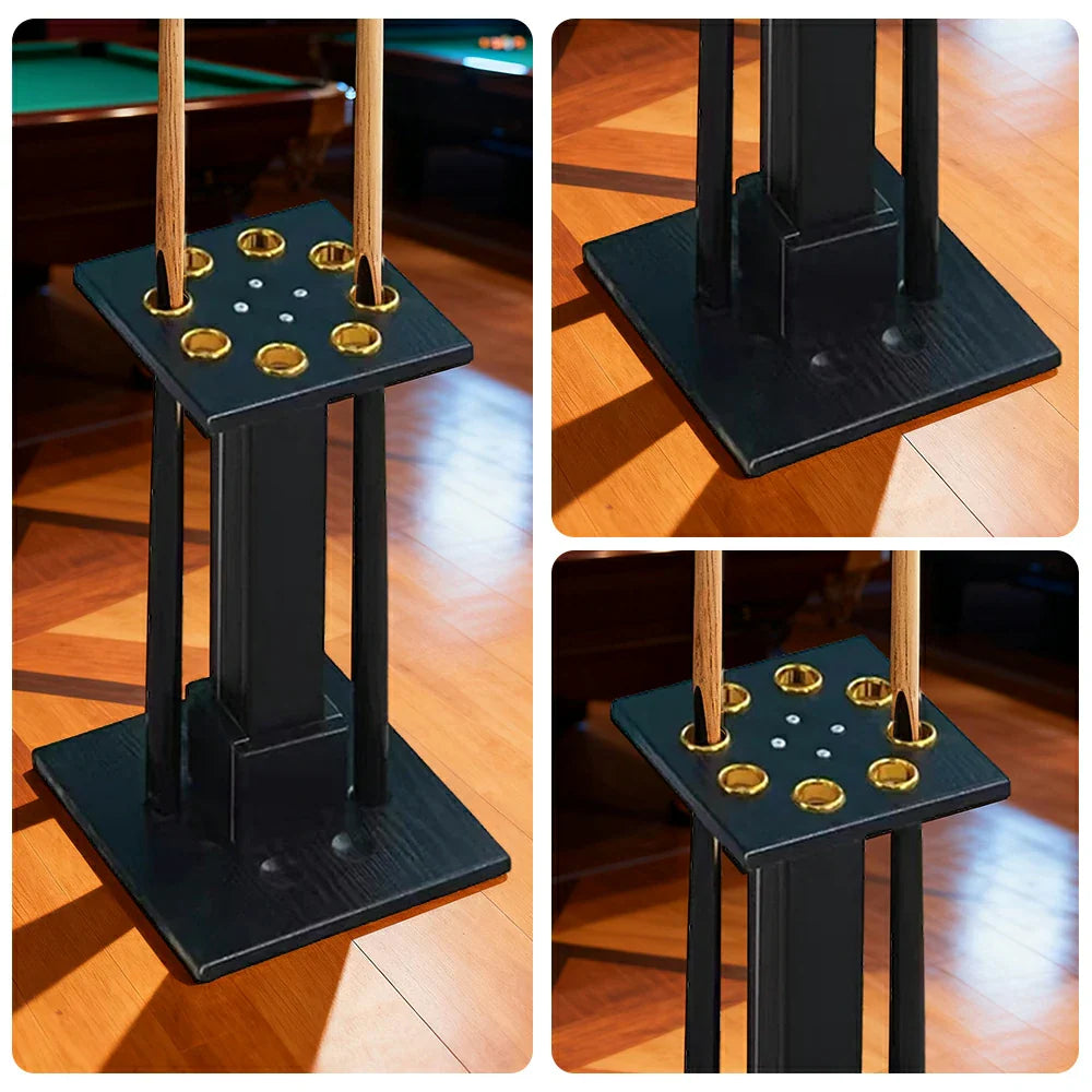 ARIX 8-Hole Acrylic Cue Rack Free-Standing Stable Design with Non-Slip Base Smooth Protective Edges Black