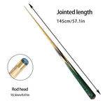 ARIX Billiard 1/2 Shaft, 4-Splice Tip, 10.3mm - Maple Ebony Butt Split, North Ash Cue American 145cm