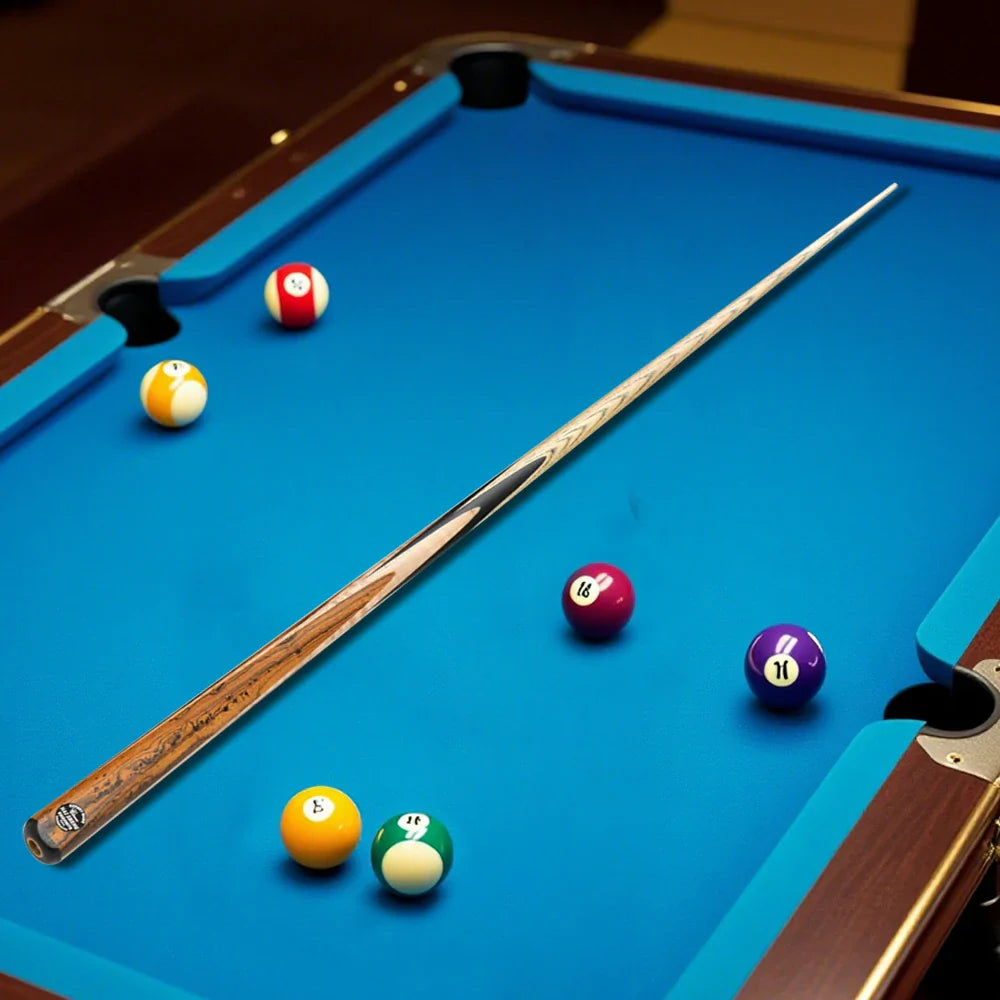 ARIX Billiard 1/2 Tip, Maple Tiger Ash Shaft, 10.3mm Butt Cue Ebony Split, - Leather 4-Splice 145cm
