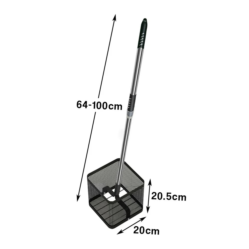 ARIX Ball Collector Adjustable Height Stainless Steel Frame 180-Degree Angle Design - Large Capacity and Durable Net - Black