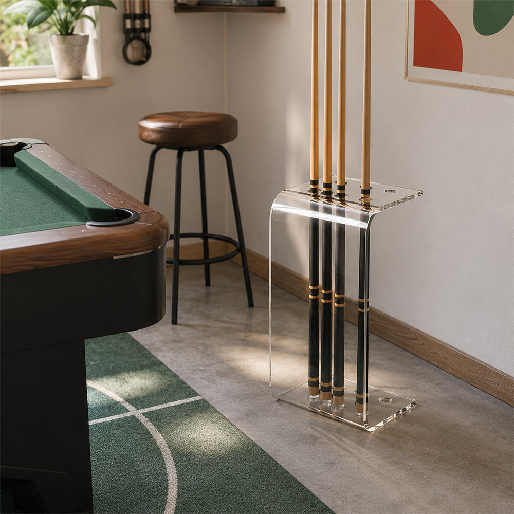 ARIX Pool Cue Stand Luxury Minimalist Multi-Cue Storage Rack for Home, Club & Entertainment Room - White