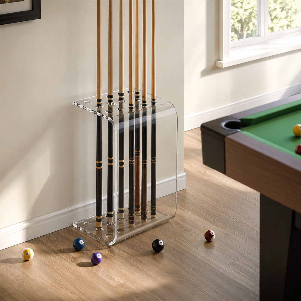 ARIX Pool Cue Stand Luxury Minimalist Multi-Cue Storage Rack for Home, Club & Entertainment Room - White