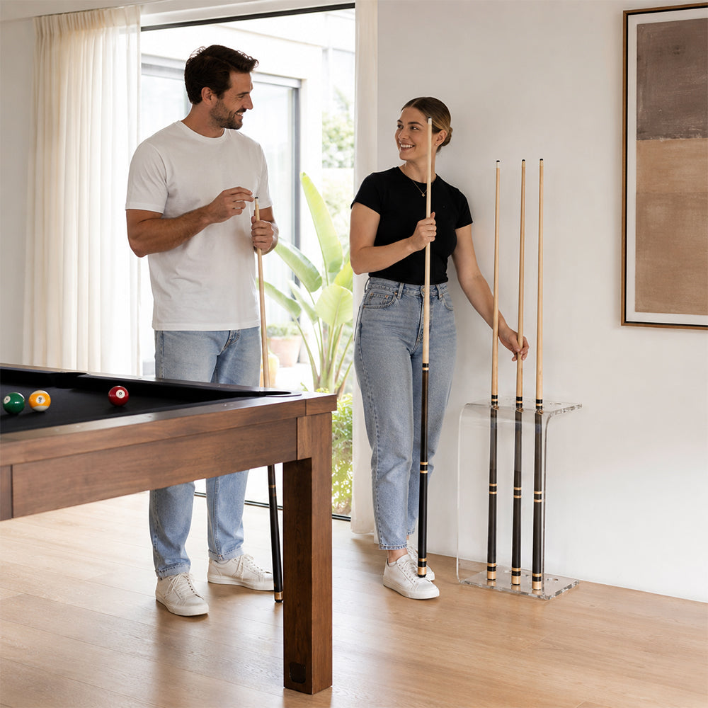 ARIX Pool Cue Stand Luxury Minimalist Multi-Cue Storage Rack for Home, Club & Entertainment Room - White