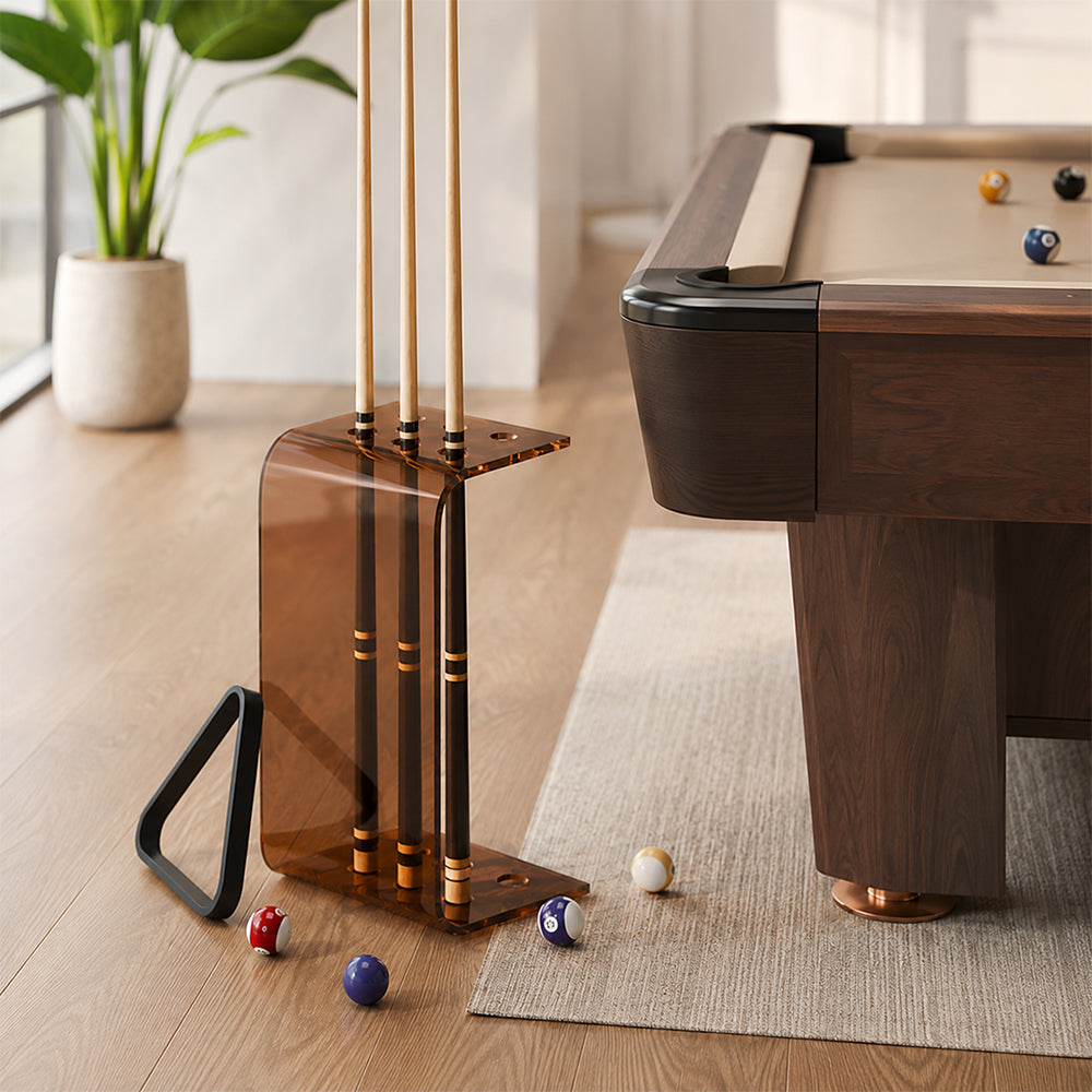 ARIX Pool Cue Stand Luxury Minimalist Multi-Cue Storage Rack for Home, Club & Entertainment Room - Brown