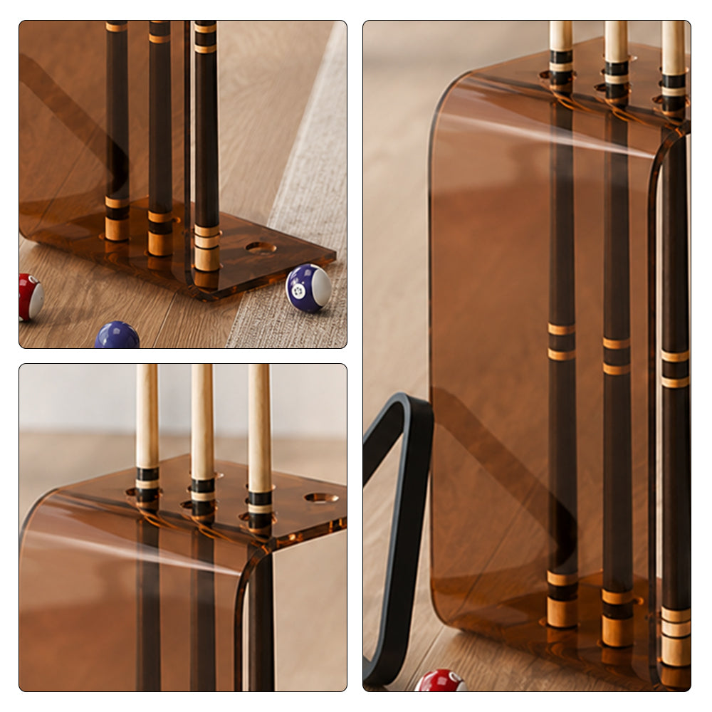 ARIX Pool Cue Stand Luxury Minimalist Multi-Cue Storage Rack for Home, Club & Entertainment Room - Brown