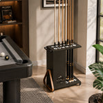 ARIX 12-Hole Billiard Cue Rack Thickened Metal Multi-Cue Storage with Accessory Holder for Game Room & Bar - Black