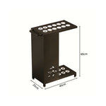 ARIX 12-Hole Billiard Cue Rack Thickened Metal Multi-Cue Storage with Accessory Holder for Game Room & Bar - Black