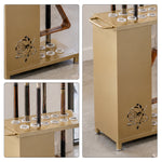 ARIX 12-Hole Billiard Cue Rack Thickened Metal Multi-Cue Storage with Accessory Holder for Game Room & Bar - Gold