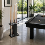 ARIX 18-Hole Billiard Cue Rack Thickened Metal Multi-Cue Storage with Accessory Holder for Game Room & Bar - Black