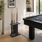 ARIX 18-Hole Billiard Cue Rack Thickened Metal Multi-Cue Storage with Accessory Holder for Game Room & Bar - Black