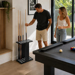 ARIX 18-Hole Billiard Cue Rack Thickened Metal Multi-Cue Storage with Accessory Holder for Game Room & Bar - Black
