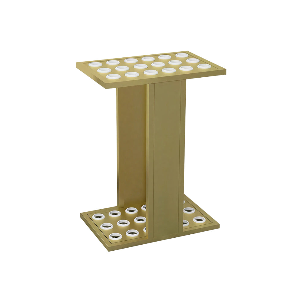 ARIX 18-Hole Billiard Cue Rack Thickened Metal Multi-Cue Storage with Accessory Holder for Game Room & Bar - Gold