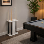 ARIX 18-Hole Billiard Cue Rack Thickened Metal Multi-Cue Storage with Accessory Holder for Game Room & Bar - White