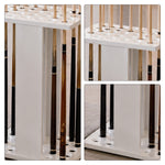 ARIX 18-Hole Billiard Cue Rack Thickened Metal Multi-Cue Storage with Accessory Holder for Game Room & Bar - White