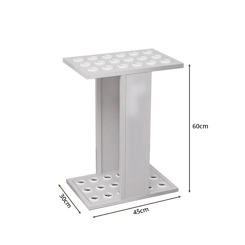 ARIX 18-Hole Billiard Cue Rack Thickened Metal Multi-Cue Storage with Accessory Holder for Game Room & Bar - White