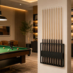 ARIX 9-Hole Billiard Cue Rack Thickened Metal Multi-Cue Storage with Rubber Protection for Game Room & Bar - Black