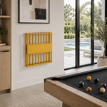 ARIX 9-Hole Billiard Cue Rack Thickened Metal Multi-Cue Storage with Rubber Protection for Game Room & Bar - Gold