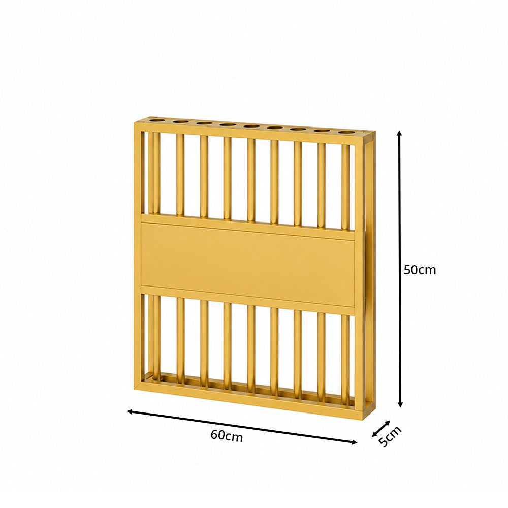 ARIX 9-Hole Billiard Cue Rack Thickened Metal Multi-Cue Storage with Rubber Protection for Game Room & Bar - Gold