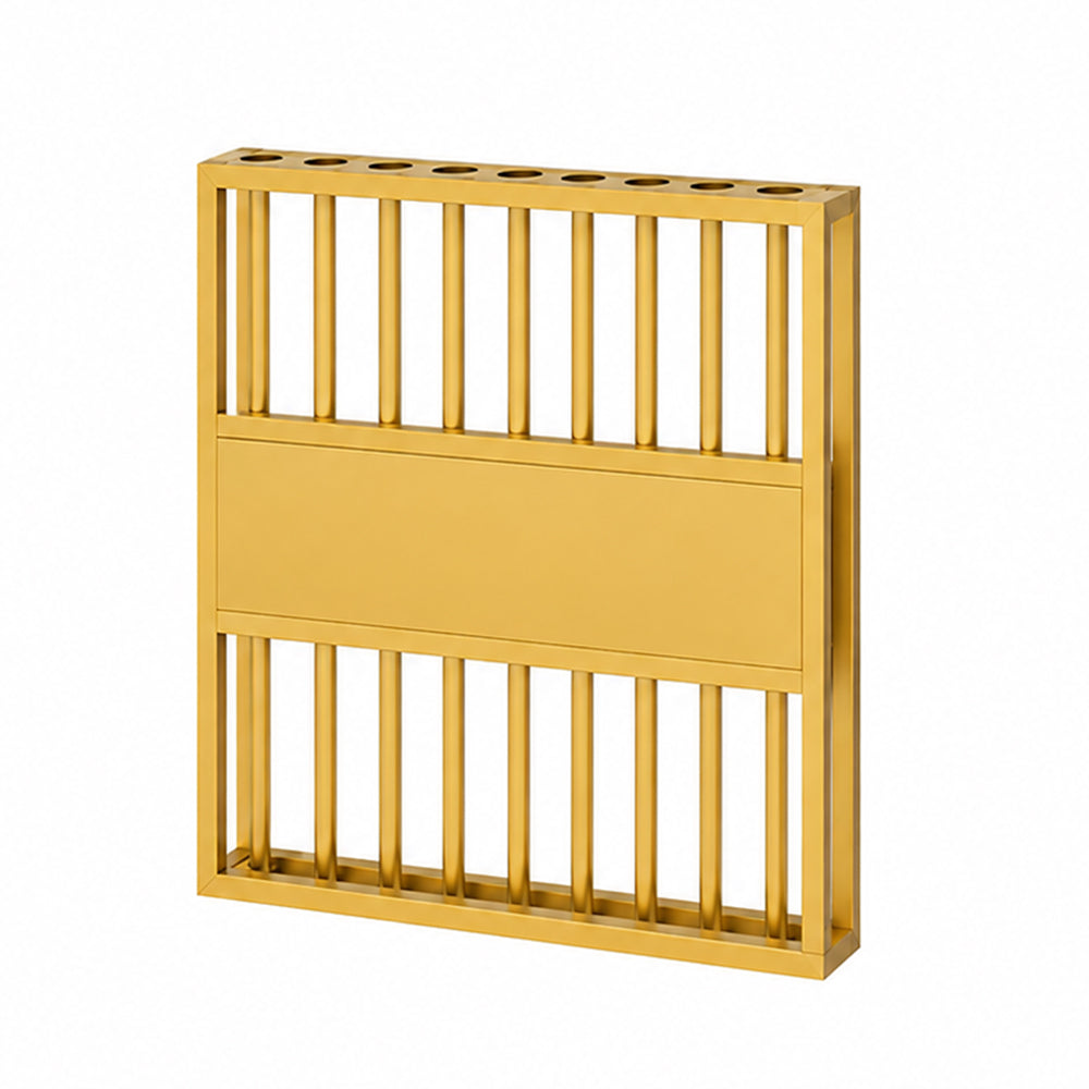 ARIX 9-Hole Billiard Cue Rack Thickened Metal Multi-Cue Storage with Rubber Protection for Game Room & Bar - Gold