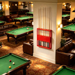 ARIX 9-Hole Billiard Cue Rack Thickened Metal Multi-Cue Storage with Rubber Protection for Game Room & Bar - Red