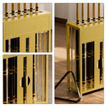 ARIX 20-Hole Billiard Cue Rack Thickened Metal Multi-Cue Storage with Rubber Protection for Game Room & Bar - Gold