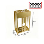 ARIX 20-Hole Billiard Cue Rack Thickened Metal Multi-Cue Storage with Rubber Protection for Game Room & Bar - Gold