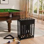 ARIX 20-Hole Billiard Cue Rack Thickened Metal Multi-Cue Storage with Rubber Protection for Game Room & Bar - Black