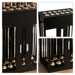 ARIX 20-Hole Billiard Cue Rack Thickened Metal Multi-Cue Storage with Rubber Protection for Game Room & Bar - Black
