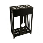 ARIX 20-Hole Billiard Cue Rack Thickened Metal Multi-Cue Storage with Rubber Protection for Game Room & Bar - Black