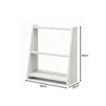 ARIX Pool Cue Rack Thickened Wood-Grain Trapezoid 10-Hole Billiard Cue Stand for Home, Game Room, Bar & Club - White