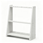 ARIX Pool Cue Rack Thickened Wood-Grain Trapezoid 10-Hole Billiard Cue Stand for Home, Game Room, Bar & Club - White